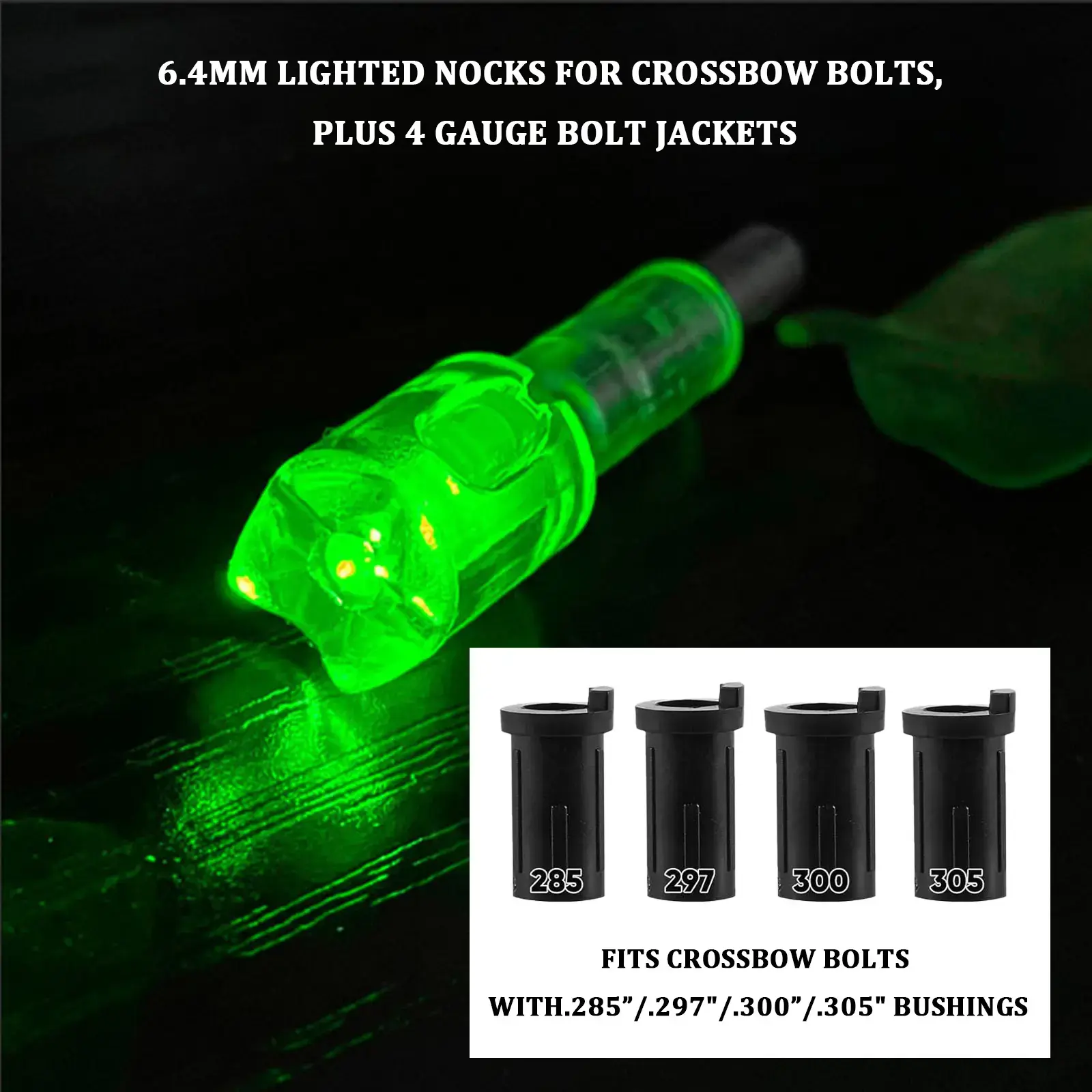 Sntxmy 6-Pack L Size Lighted Crossbow Arrow Nocks, Automatic Activation, Light-Up Dots, .285/.297/.300/.305 Bushings, Crossbow Scope Compatible, Enhances Arrows Visibility, Improves Precision for Archery Sports, 6Pcs X L Lighted Arrow Nocks