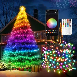 Quntis 30M 300LED Smart Christmas String Lights Fairy Lights RGB Multicolored Colorful DIY Control APP & Remote Control 200+ Dynamic Scene Modes for Indoor Outdoor Christams Festivals Decor Ornaments Decoration Starlights