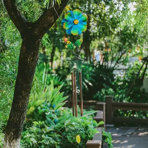 Flower Windmill,Wind Chime,Rotary Windmill & Musical Wind Chime Combination, ,Hanging Wind Chime, For Outdoor, Yard,Garden,Lawn,Multicolor