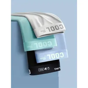 Men's underwear, 4-piece set, sexy ultra-thin flat corner shorts, anti-static, high-quality, breathable, elastic, with various styles to choose from