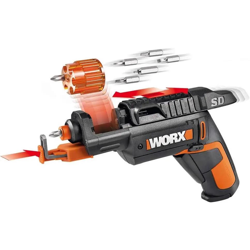 Worx 4V Screwdriver, Screwdriver Set with 6 Bits, Screw Holder, Charger - WX255L