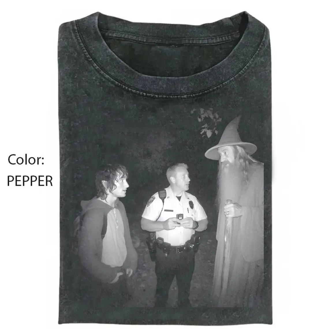 The Frodo and Gandalf Police Stop Shirt, Lord of the Rings Parody Tee, Middle-earth Streetwear, Vintage Fantasy Shirt, Retro Movie Apparel, Menswear, Womenswear