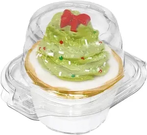 50 Pcs Individual Cupcake Containers, Clear Plastic Cupcake Holders with Lids, Spacious 3"