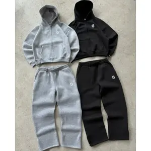 Sports suit Streetwear Joggers Tracksuit Men Women Y2K Harajuku Letter Graphic Embroidery Oversized Zipper Sweatshirts Gothic Straight Pants