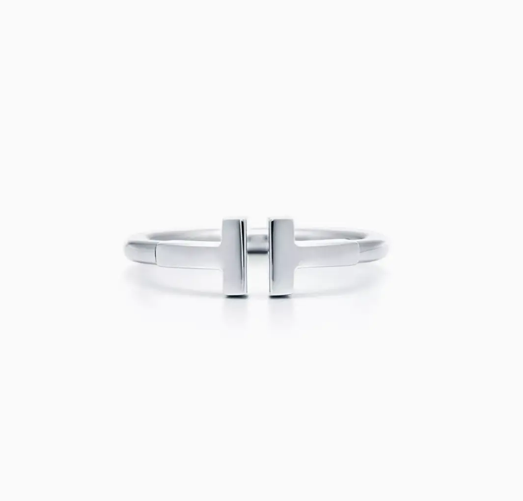 Pre-owned Tiffany T Wire Ring in Rose Gold/white gold/yellow gold 18k Gold