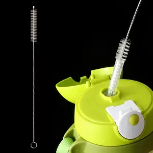 Flexible Cleaning Brush • Soft Bristles for Suction • Stainless Steel Straws & Glass Tubes Cleaning • Long Handle • Reusable