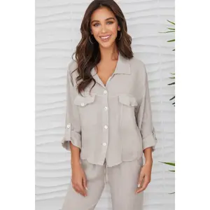 Linen Cropped Shirt/Jacket