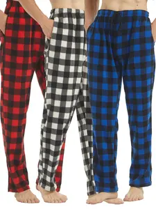Men's Plaid Pajama Pants Set, 3-Pack Casual Sleepwear, Comfortable Drawstring Waistband Pants, Perfect for Fall & Winter Seasons, Pjs Pants