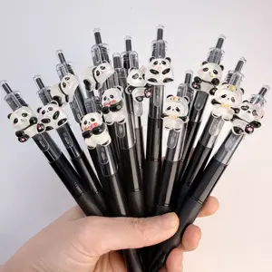 30/50Pcs cute national style panda press neutral pen, transparent resin cute pet modeling patch, high-value office writing holiday commemorative gift pen (15/25 pens + 15/25 refills)