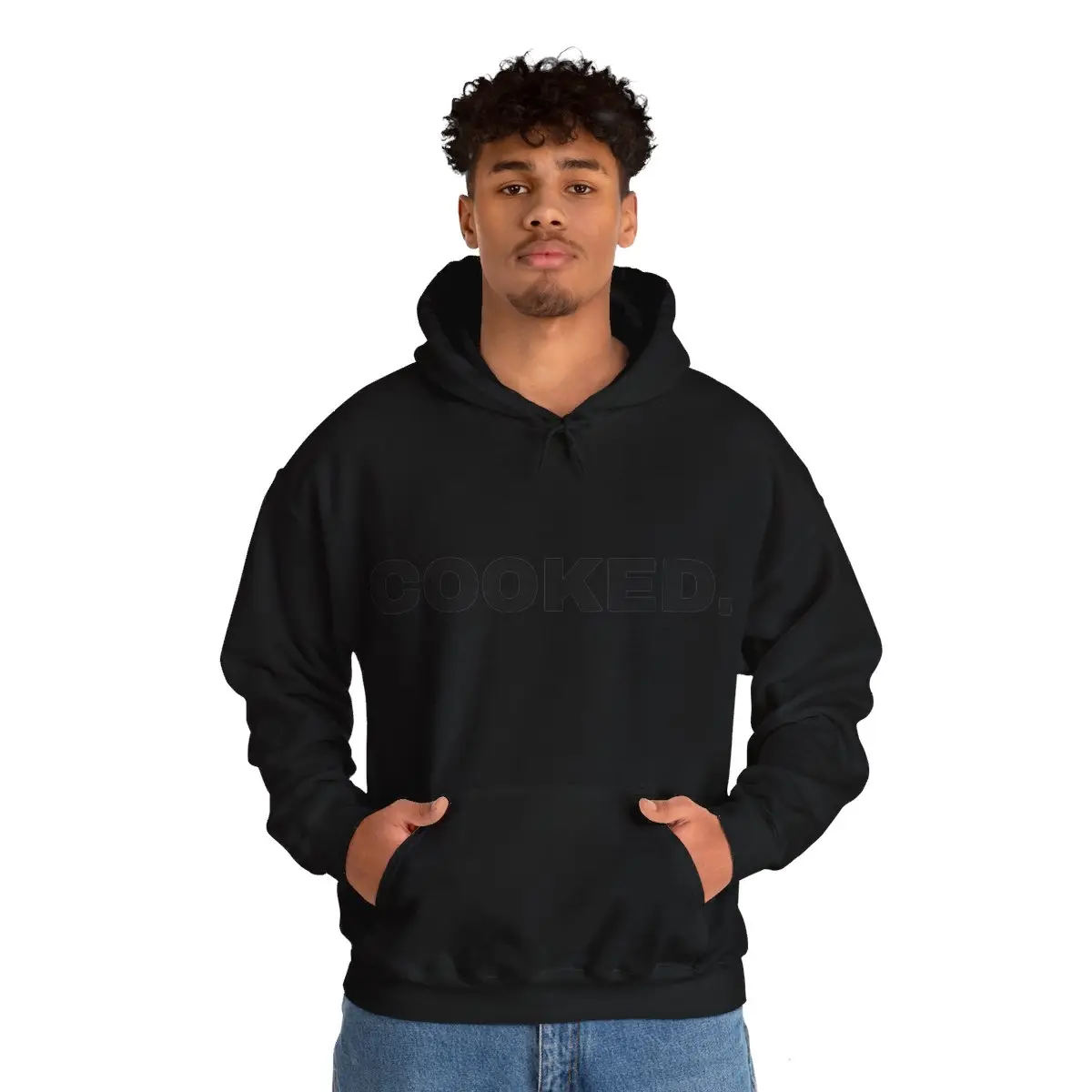 Gildan "COOKED" Monochrome Unisex Hooded Sweatshirt, 50% Cotton 50% Polyester Fabric Blend