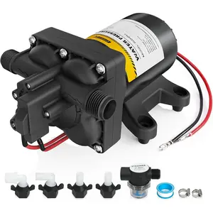 12V RV Water Pump, 5.0 GPM 55 PSI Diaphragm Pump, 12Volt Quiet  Water Pump with  , Self Priming  Pumps for RV Camper Boat Marine