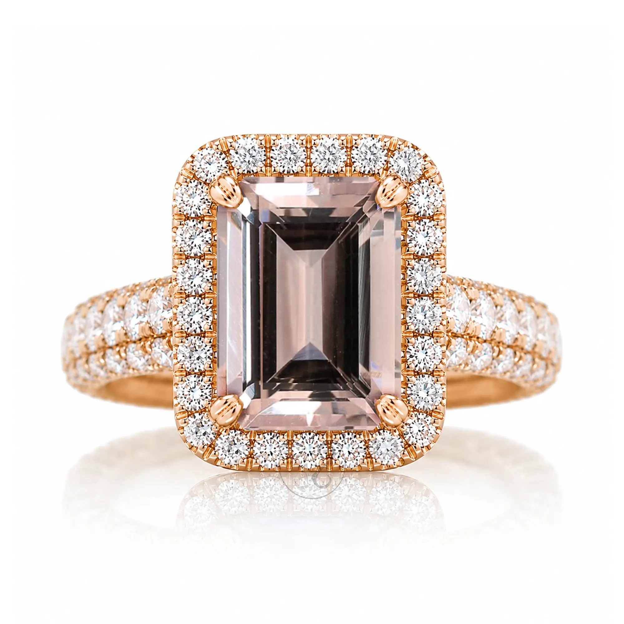 The Tamara Emerald Cut Morganite Ring