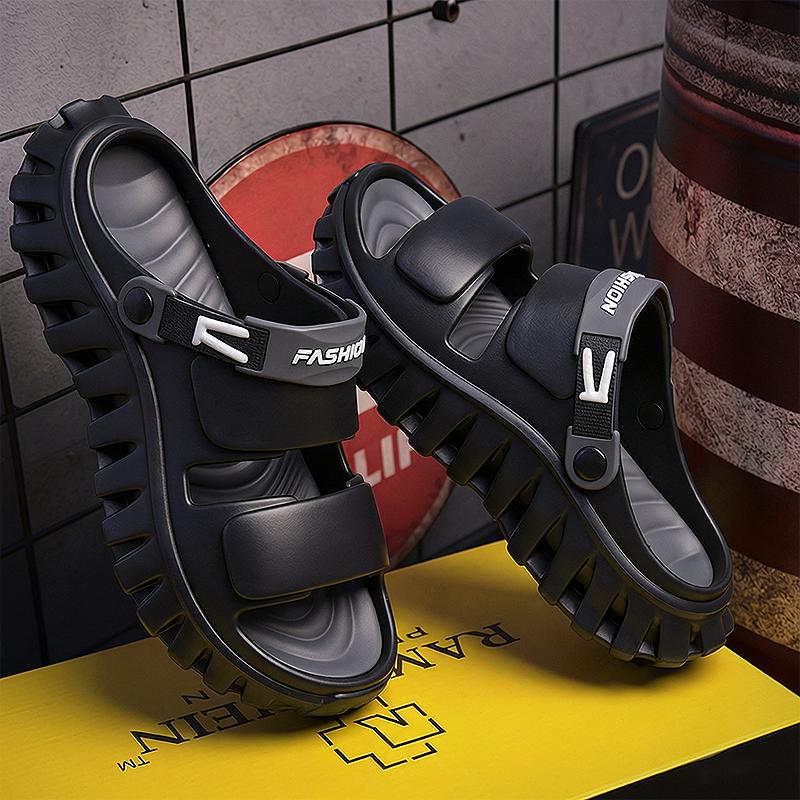 FoamFam Men's Easy Clean Lightweight Platform Slides Non-Slip Breathable Work Sandals with Shock Absorbing Sole  Durable Resistant to Dirt & Wear  Perfect for Restaurant Home Outdoor Beach