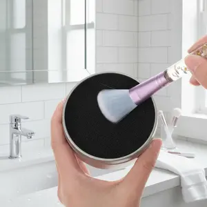 New Deal 8 Pcs Makeup Brush Cleaner Set 2Pcs Color Removal Cleaner Sponge with 6pcs Replacement Sponges Dry Make Up Brushes Eye Shadow Blush Color Removal Sponge Quick Colors Changes for Home Travel Makeup