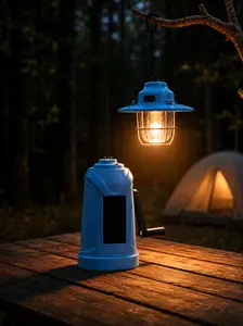 Solar Hand Crank Camping Lantern Rechargeable Flashlight Emergency Outdoor Light