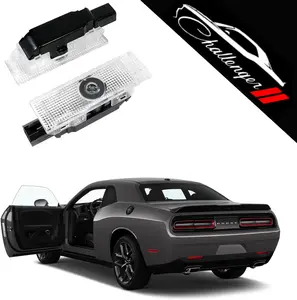 2Pcs Never Fade Door Light Logo, Projection Ghost Shadow Welcome Puddle Light Compatible with dodge Challenger 2013~Present Accessories projection logo light
