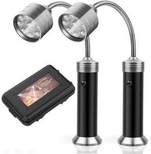 AWEE Barbecue Grill tools Magnetic Base Super-Bright LED BBQ tools-360 Degree Flexible Gooseneck, Gifts for Men Dad Boyfriend, Smoker Grill Accessories, Smoker Grilling Gifts for Men, Batteries not Included-Pack of 2.