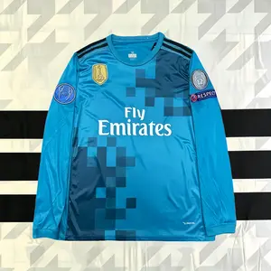 2017/18 Season Away Blue No. 7 Ronaldo Long-Sleeve Football Jersey