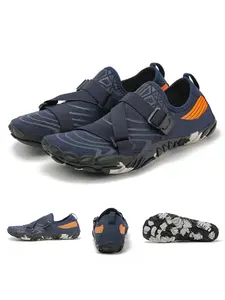 Women's Summer Breathable Striped Water Shoes, Outdoor Sports, Fitness, Beach Swimming, Rubber Sole, Lightweight Textile Insole, Comfortable Durable