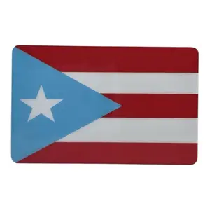 Metal Puerto Rico (Light Blue) Flag Car Emblem - Durable Aluminum Alloy Design with Strong 3M Adhesive Backing for Cars Trucks Laptops & More US Made Vehicle Exterior Decoration
