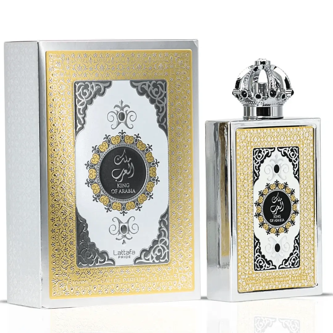 Lattafa Pride King of Arabia Eau De Parfum Spray 100ml Citrus Leather Vanilla Notes Long Lasting EDP Perfume for Daily Use Special Occasions