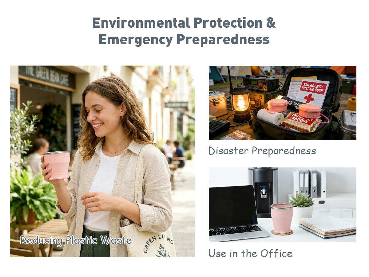 8.8oz Silicone Collapsible Travel Cup | Portable Foldable Cup with Dustproof Lid