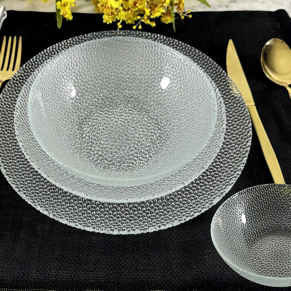212 MAIN RAMART Studio Sturdy 24-Piece Tableware Set, Stackable Pebble Cabana Glassware & Dinnerware Set with Plates, Glassware Set