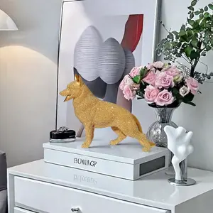 Wolf Image Sculpture Figurine, Home Animal Art Decor, Luxurious Resin Craftsmanship, Living Room TV Stand Decoration, Father's Day Gift