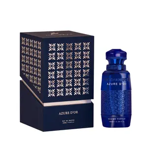 Embarouge Azure D’Or Men’s Eau de Parfum 100ml | Saffron • Fruity Notes • Cypress • Leather & Amber | Long-Lasting Woody Oriental Scent | Gift for Men | 3.4 fl. oz.