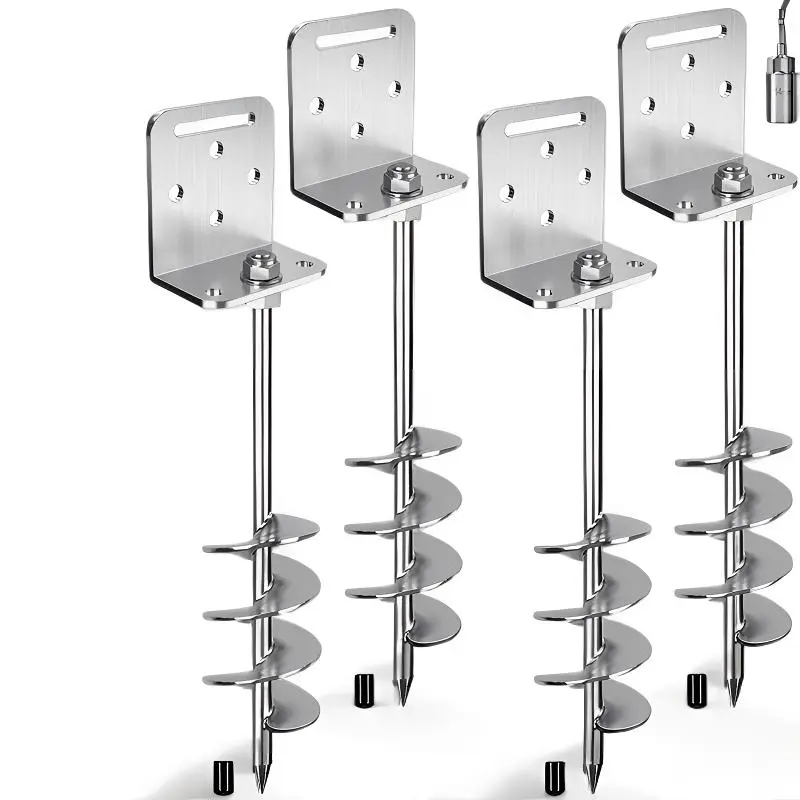 Outdoor Ground Anchoring System | 30" Earth Auger Stakes for High Wind Protection 4 Pack