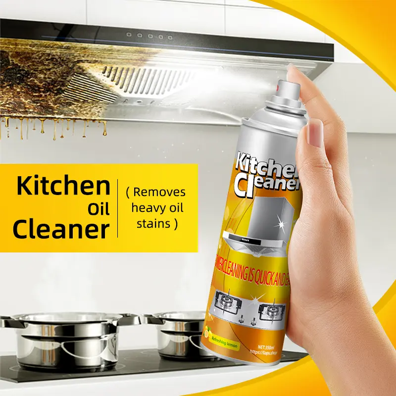 Liapu Kitchen Foaming Degreaser Spray, Heavy Duty Grease Remover for Stovetops, Range Hoods, Ovens & Kitchen Surfaces, Fast-Acting Multi-Surface Cleaner