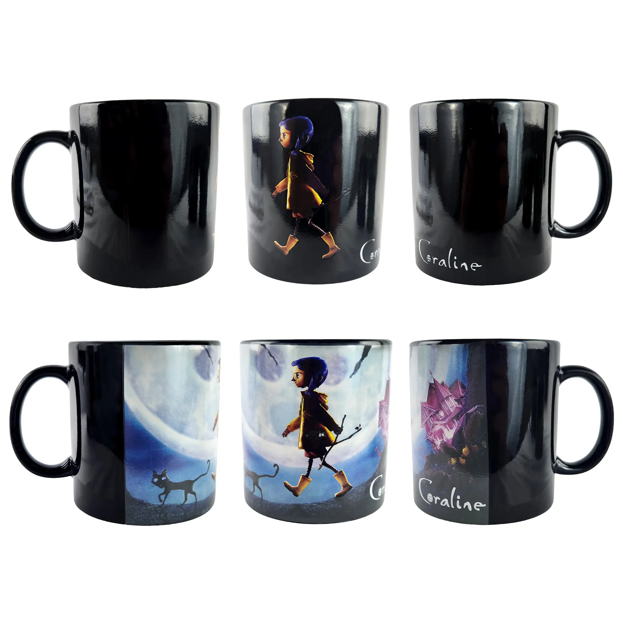 Coraline Mug Heat Reactive Color Changing 15 oz Tea Coffee Cup, Sturdy, Ceramic