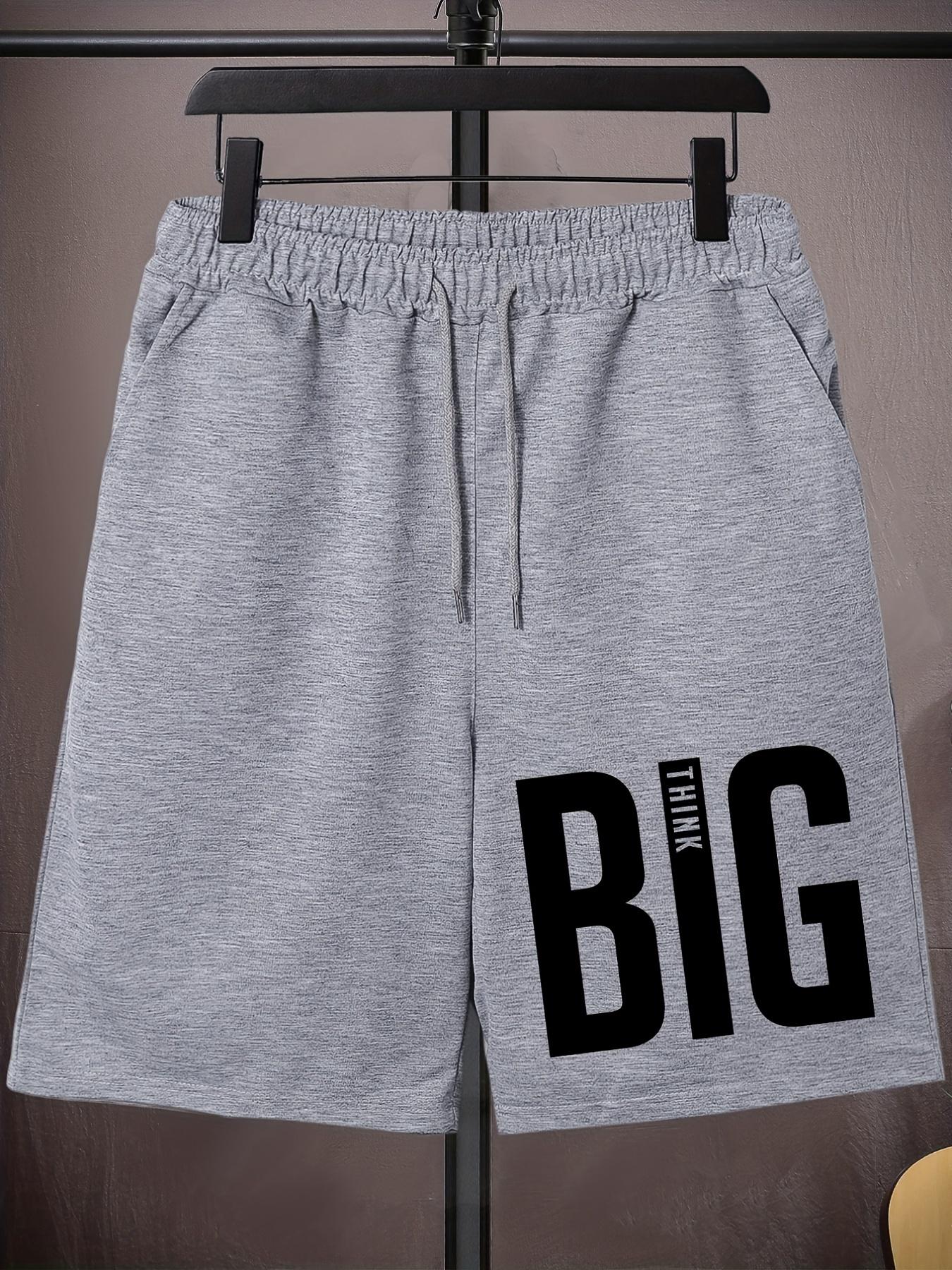 Men's Plus Size Print Drawstring Flat Front Active Shorts Plain Color Oversized Elastic Short Sports Pants for Spring Summer for Big And Tall Guys, PLUS SIZE