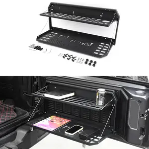Double-Layer Foldable Tailgate Table, Cargo Shelf Storage Rack for Jeep Wrangler JK JL