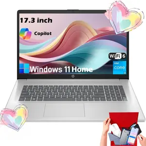 HP 17.3" Student Business Laptop | Intel 8-Core i3-N305 (Beat i5-1135G7) | 32GB RAM | 512GB SSD | Win 11 Home | WiFi 6 | Copilot+ PC | Full-Size Keyboard | Bonus Accessory Bundle