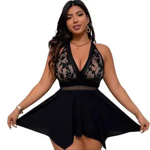Plus size Camisole OneSet-Piece Swimdress For Women Tummy Control Slimming Bathing Suit for Beachwear