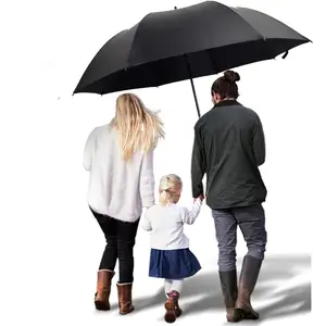 Big Umbrella Large Golf Umbrella 60 Inch Automatic Open Extra Large Windproof Umbrella Waterproof Sun Rain Protection Stick Umbrellas Teflon Rain Repellant