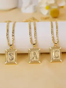 A-Z Alphabet Letter Pendant Necklace, Unisex Name Letter Chain, Fashion Versatile Stackable Jewelry Gift, High Quality Graduation Present