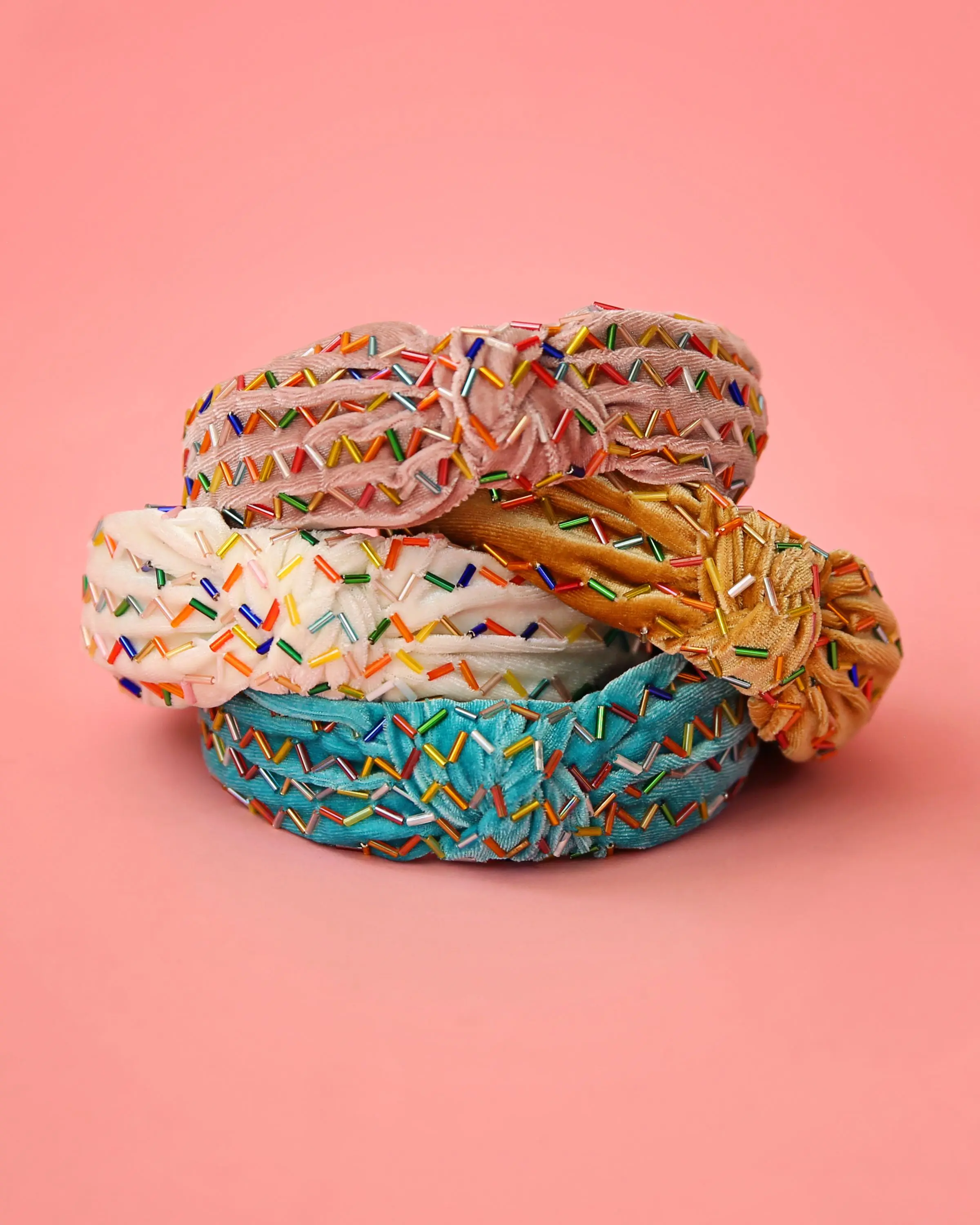Velvet Rainbow Headbands, Beaded Beauty for Everyday or Special Events - Unique Gift Idea - Ideal Birthday Gift