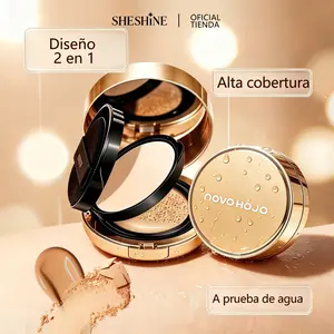 【H】SHESHINE NOVO-Cushion BB + Polvo Compacto 2-en-1 Base de Maquillaje con Protección Solar SPF 35+ y Ácido Hialurónico para Piel Radiante y Control de Brillo en 30 Segundos SHESHINE2002