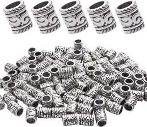100 count Antique  Spacer Beads Large Hole Beads Charms Hollow Tube Bead for DIY Necklace Bracelets