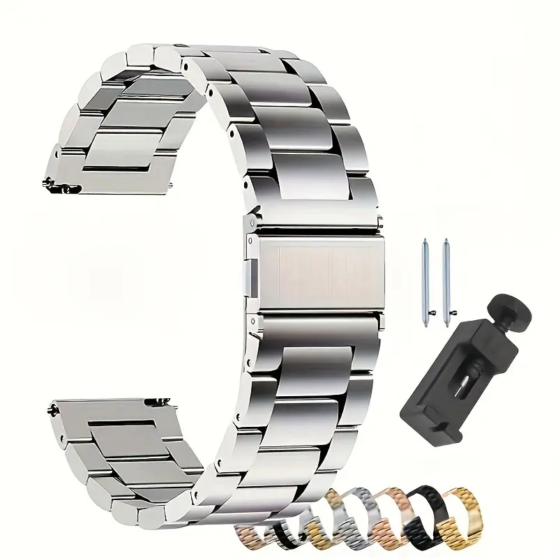 Stainless Steel Watch Band, Watch Strap Replacement for Smartwatch, Traditional Watch, Samsung Galaxy Watch, Garmin Ticwatch Fossil, Wearable, Smart Watch Accessories