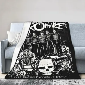 Dark Gothic Themed Flannel Blanket Ultra-Soft Breathable for Home Spring/Autumn Perfect Gift for Any Occasion