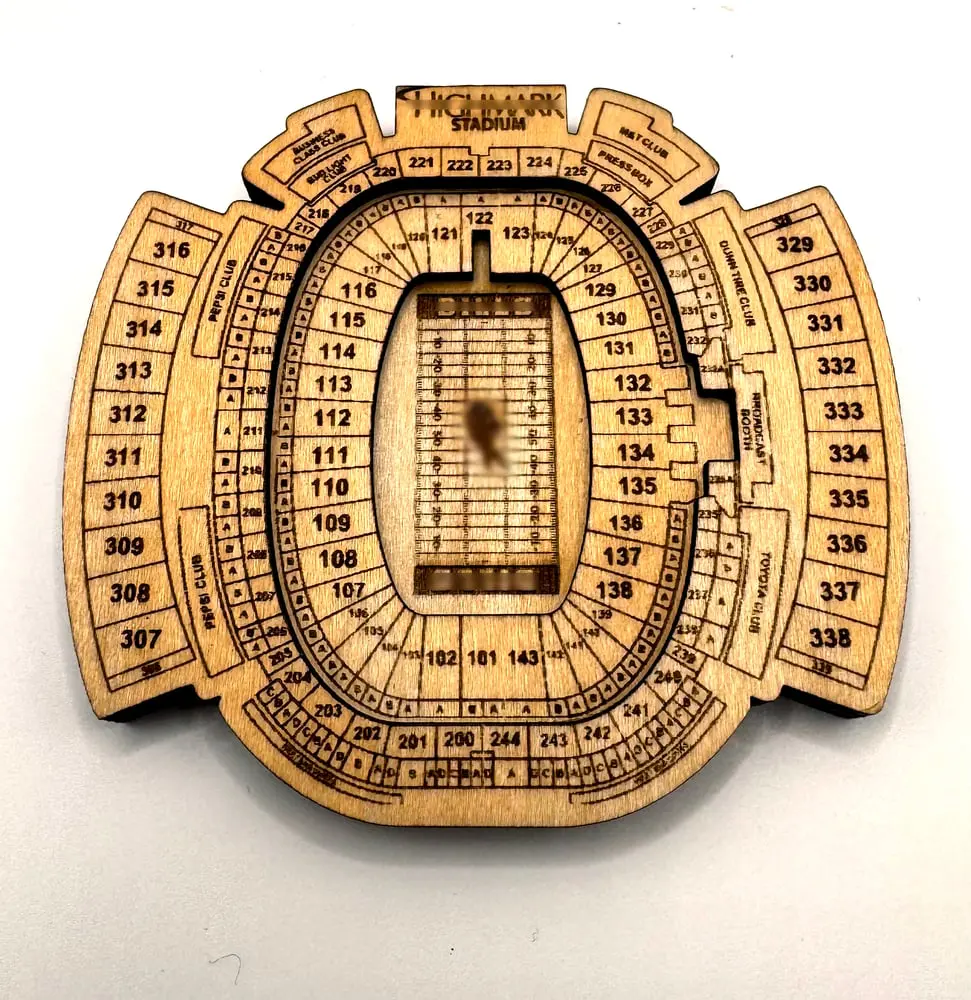 Wood Buffalo Stadium Refrigerator Magnet, 1973-2025 Home Decor Accessory