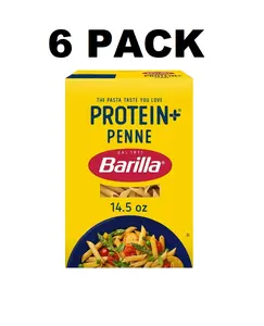 Barilla Protein+ Penne Pasta 6 Pack 14.5oz Plant Based with 10g Protein Per Serving Kosher Certified Non-GMO Project Verified