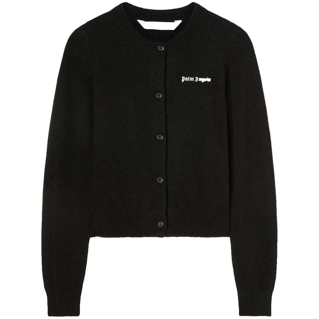 Palm Angels Classic Logo Fitted Cardigan Black/White (women) by StockX