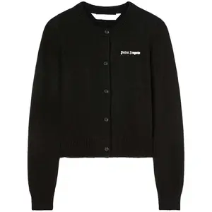 Palm Angels Classic Logo Fitted Cardigan Black/White (women) by StockX