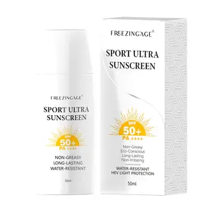 FREEZINGAGE Sport Ultra Sunscreen SPF 50+ PA++++ Non-Greasy Long-Lasting Water-Resistant HEV Light Protection 50ml Eco-Conscious Non-Irritating
