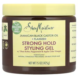 SheaMoisture Strong Hold Styling Gel, Shea Butter, Peppermint & Apple Cider Vinegar, 15 oz (425 g)