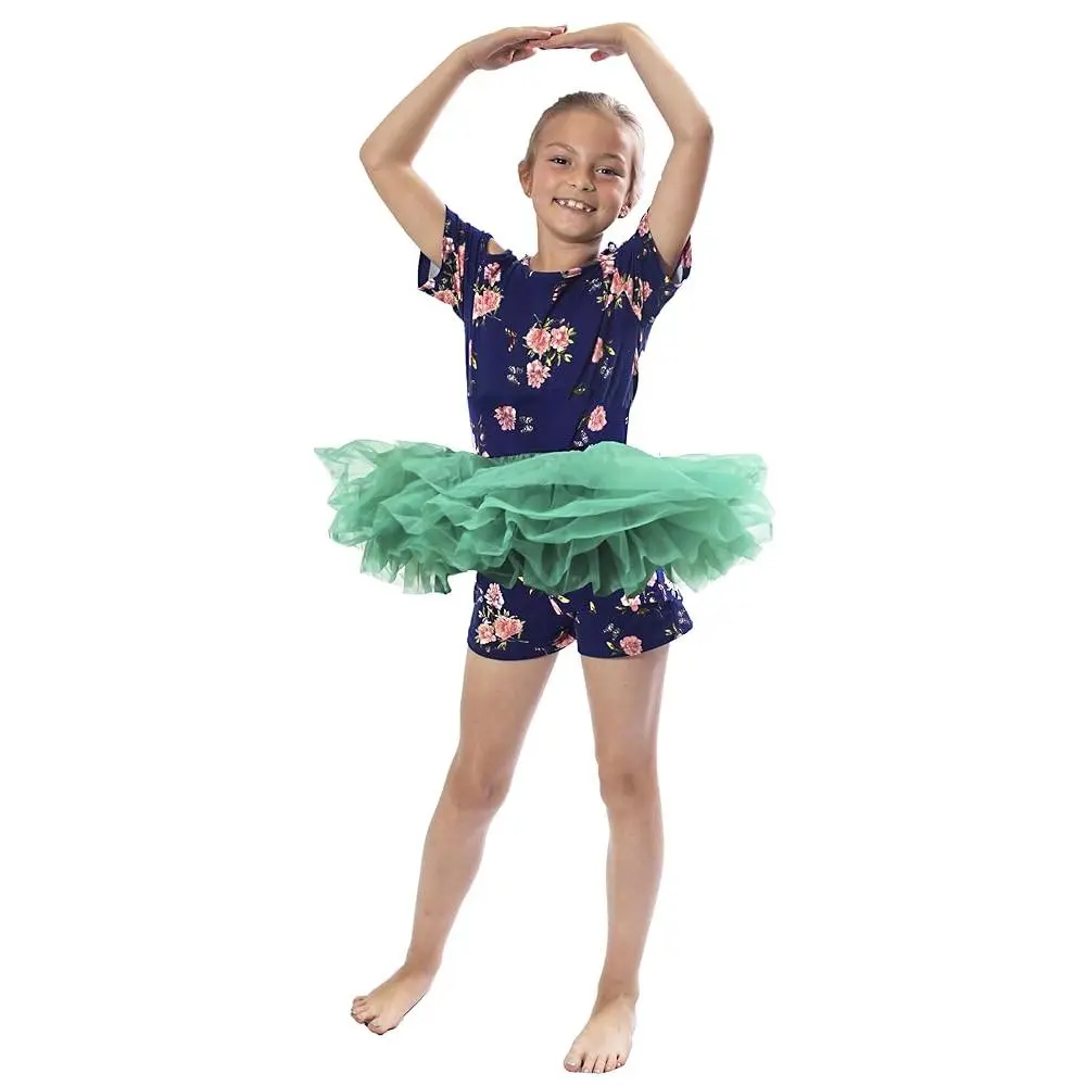 BellaSous Multi-Layered Kelly Green Tutu Skirt for Cheerleader and Ballerina Outfits